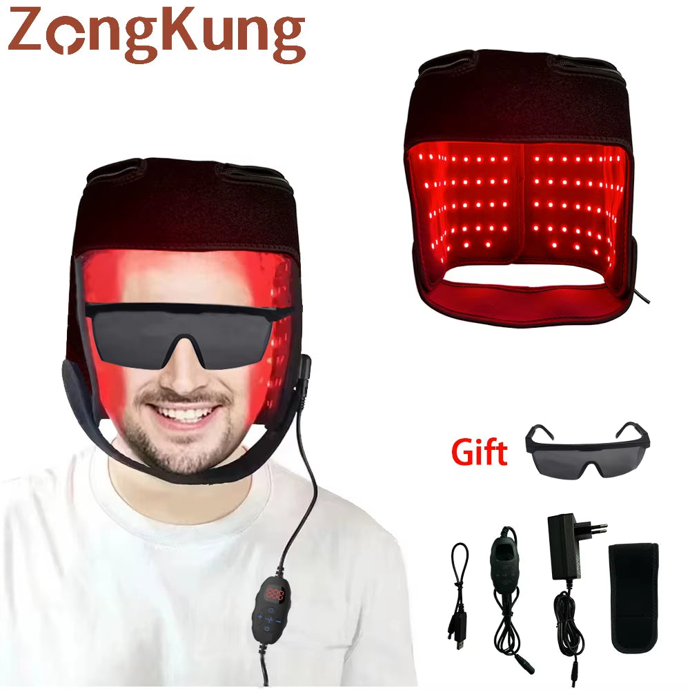 180Pcs. Red Light Hair Regrowth Cap 850Nm&660Nm Near-Infrared Light Reduces Oiliness Strengthen Hair Roots Anti-Hair Loss Hat